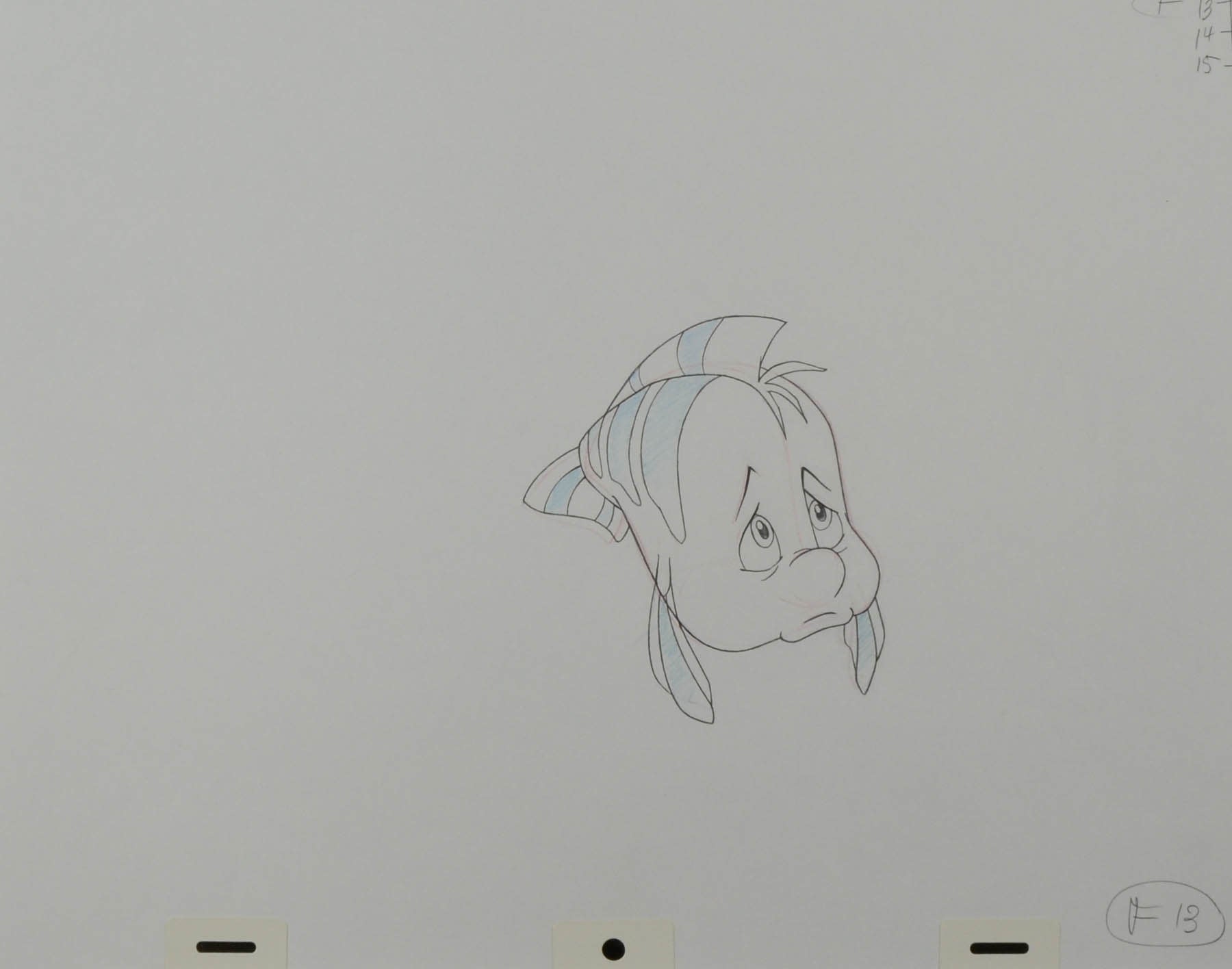 Little Mermaid Flounder Production Drawing